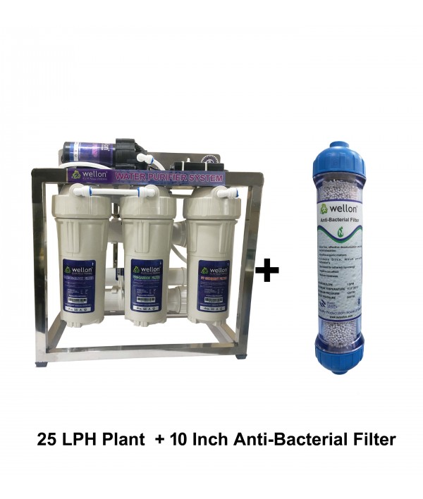 WELLON High TDS 25 LPH Commercial RO+Anti Bacterial Alkaline Filter Water Purifier (Run Upto 2400 TDS Level)