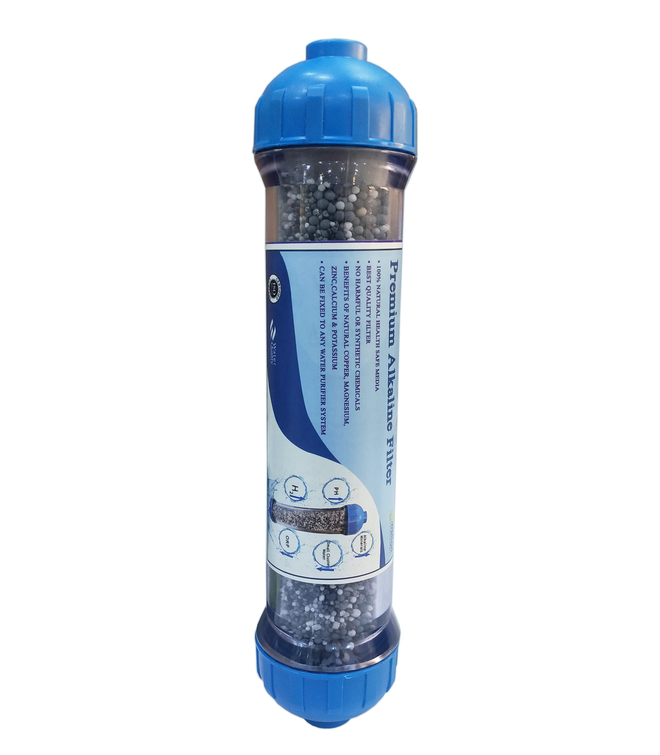WELLON 10 INCH Premium Alkaline Filter With Anti-oxidant Alkaline Anti Bacterial Anti Ageing Mineral Cartridge With 2 Connecting Elbows