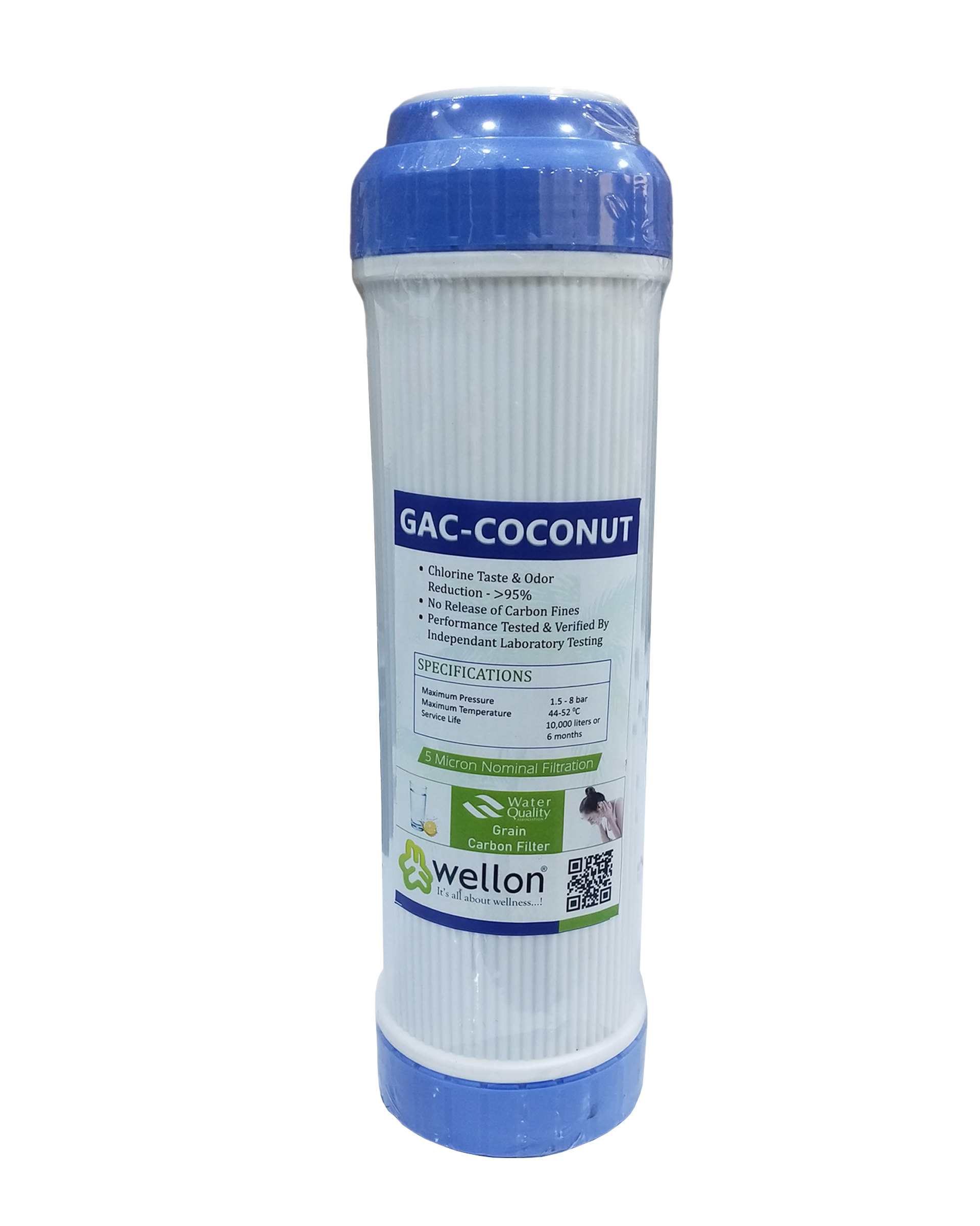 WELLON Openable 10″ UDF GAC with High Lodine Coconut Activated Carbon