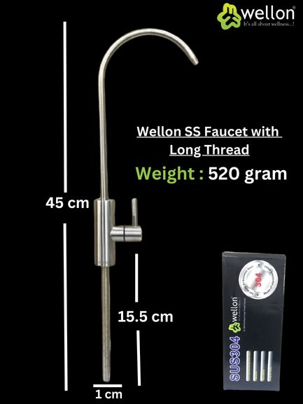 WELLON Imported SS Faucet Tap with Long Thread for Undersink