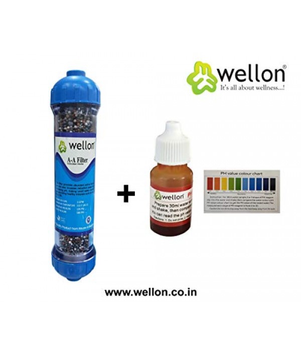 WELLON Antioxidant Alkaline Filter Cartridge 10 Inch with Ph Drop