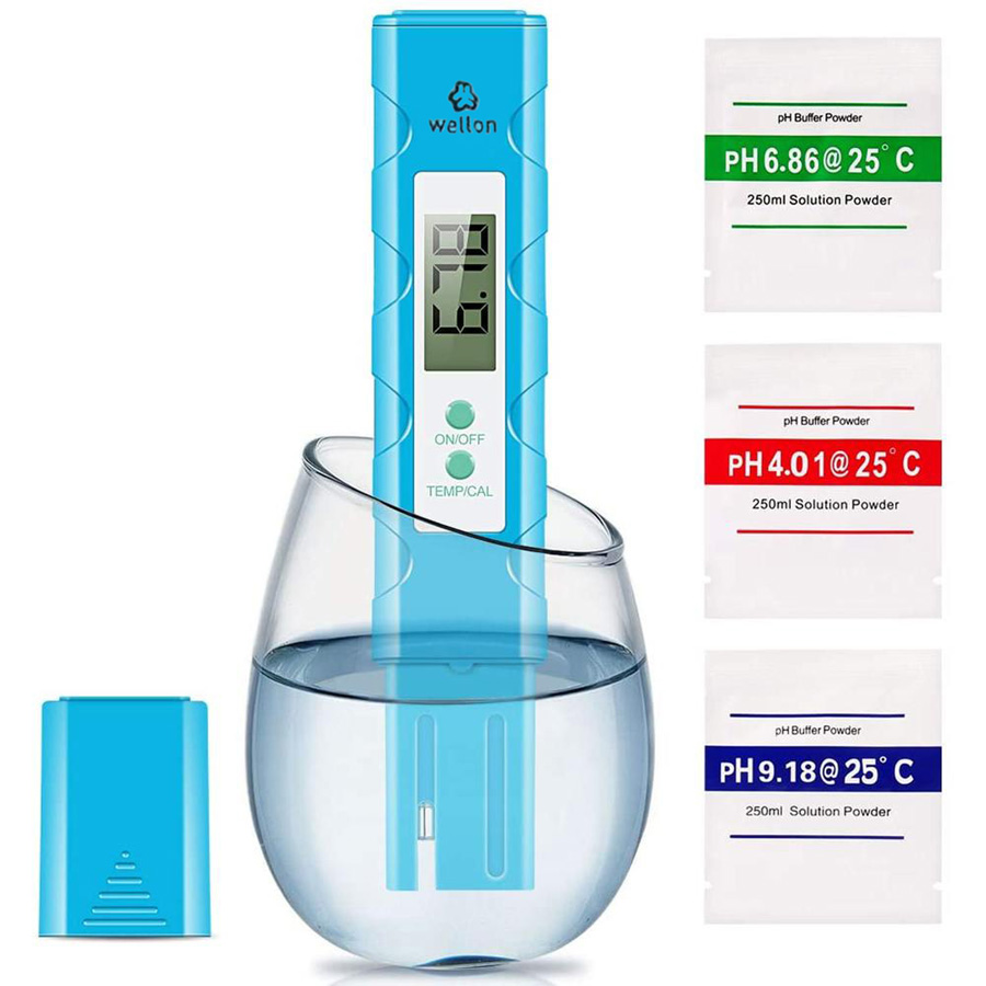 WELLON High Quality Pen Type pH Meter for Water Purity pH Tester With Automatic Calibration (Blue)