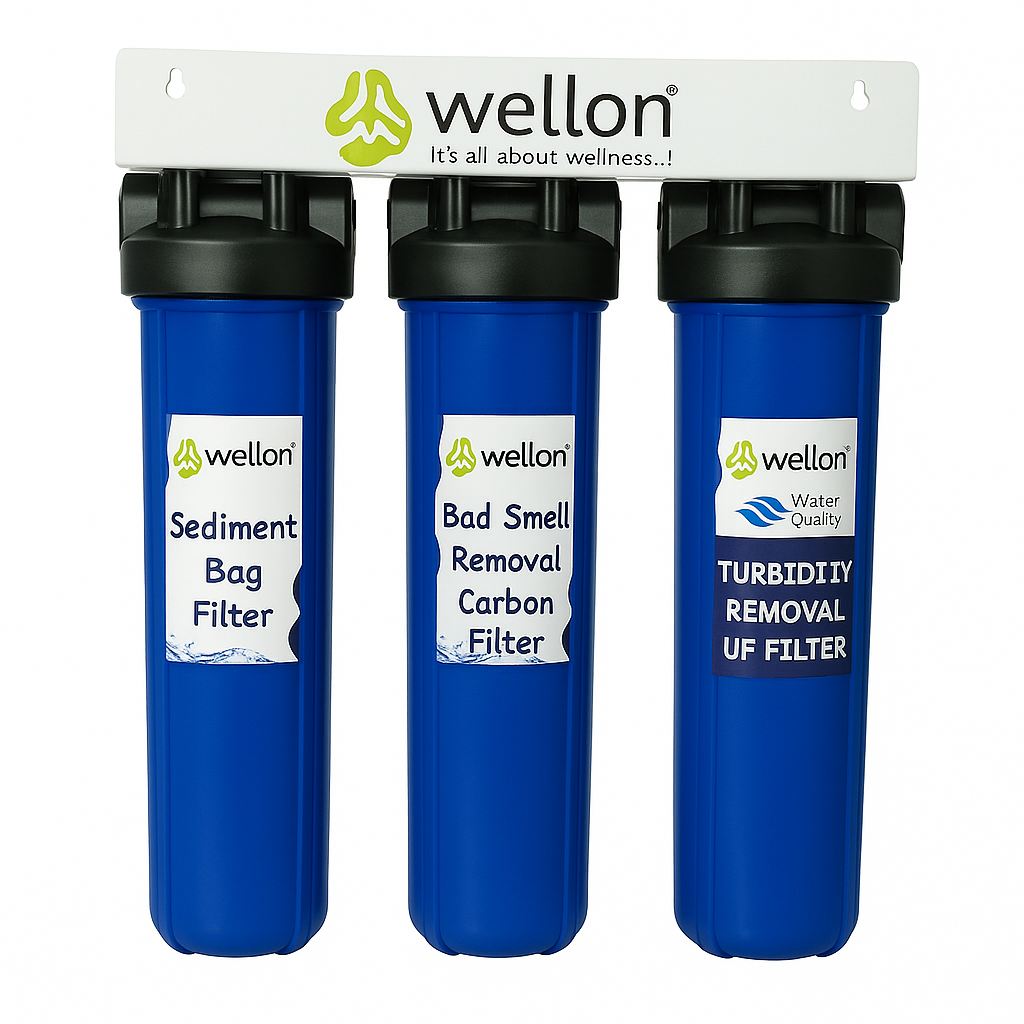 Wellon 3-Stage Whole House Water Filter (UF, Sediment & Carbon)