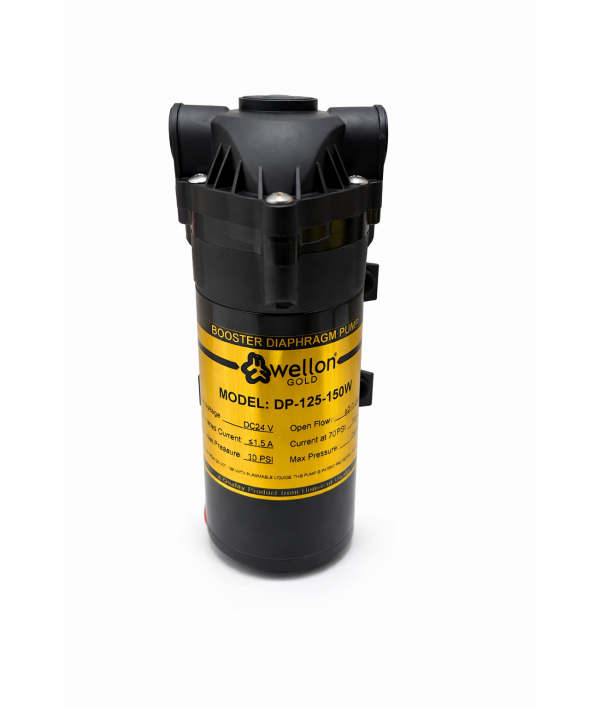 Wellon Gold 150 GPD Booster Pump 24V DC High Pressure RO Diaphragm Pump (DP-125-150W)