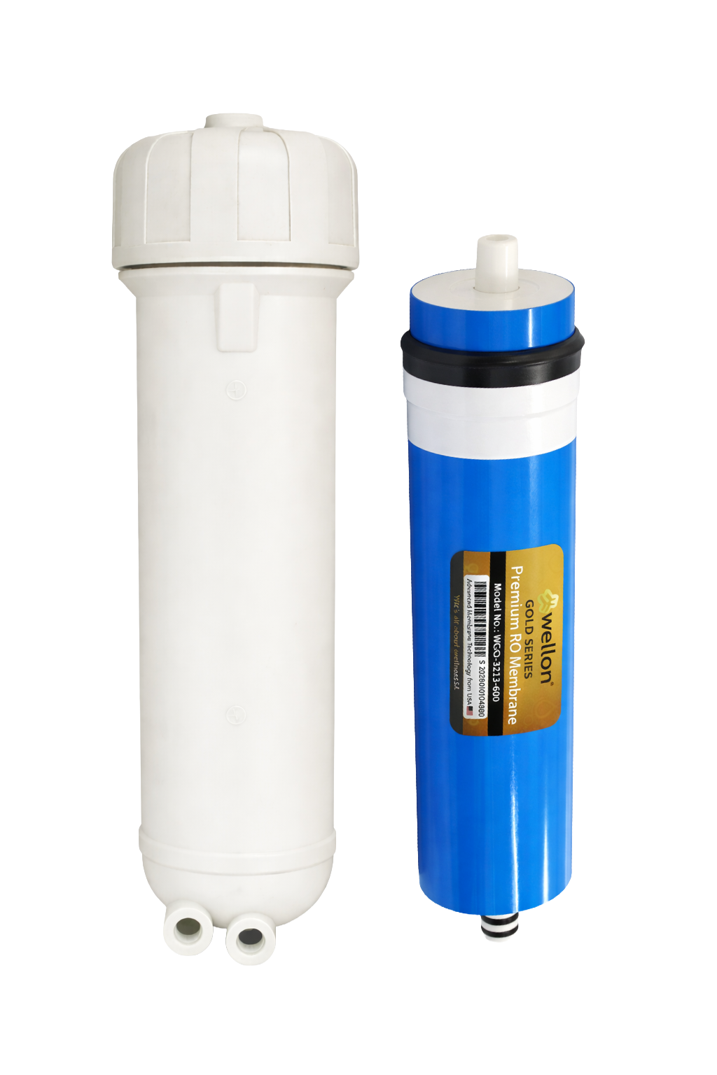 Wellon 600 GPD RO Membrane with 600 GPD Membrane Housing Combo Kit | High Flow TFC Replacement Filter | Up to 99% TDS Reduction | Compatible with Domestic & Commercial RO Water Purifier Systems